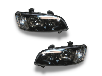 Head Lights for VE Holden Commodore Series 2 - Black - Spoilers and Bodykits Australia