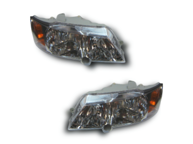 Head Lights with Orange Indicators for VY Holden Commodore - Chrome - Spoilers and Bodykits Australia