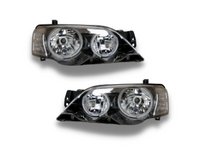 LED Angel Eye Head Lights for BA / BF XR Ford Falcon - Black - Spoilers and Bodykits Australia
