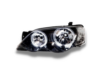 LED Angel Eye Head Lights for BA / BF XR Ford Falcon - Black - Spoilers and Bodykits Australia