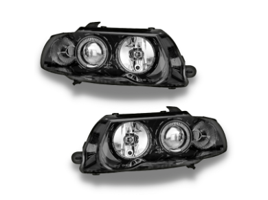 LED Angel Eye Head Lights for VX / VU Holden Commodore - Black - Spoilers and Bodykits Australia