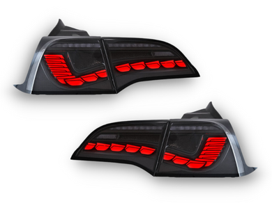 LED 3D Tail Lights for Tesla Model 3 with Sequential Indicators - Smoked Lens (2017 - 2022 Models) - Spoilers And Bodykits Australia
