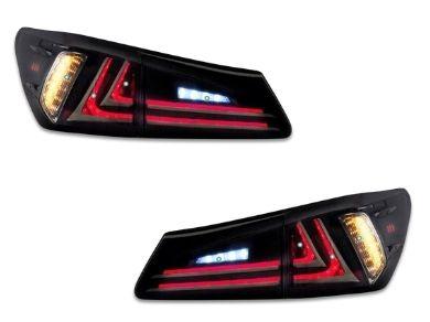 LED Light Bar Tail Lights for Lexus IS250  IS350  ISF - Smoked Lens (2005 - 2013 Models) - Spoilers And Bodykits Australia