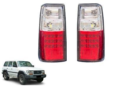 LED Tail Lights for 80 Series Toyota Landcruiser - Clear  Red (051990 - 121997 Models) - Spoilers And Bodykits Australia