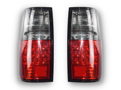 LED Tail Lights for 80 Series Toyota Landcruiser - Red/Clear Smoked Lens (05/1990 - 12/1997 Models) - Spoilers and Bodykits Australia