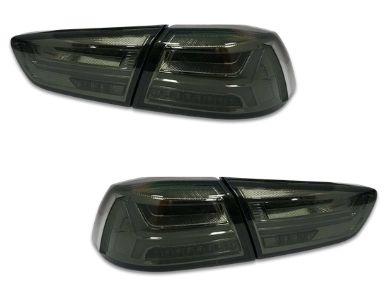 LED Tail Lights with Sequential Indicators for CJ  CF Mitsubishi Lancer Sedan EVO X  VRX - Smoked Lens (2007 - 2017 Models) - Spoilers And Bodykits Australia