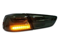 LED Tail Lights with Sequential Indicators for CJ  CF Mitsubishi Lancer Sedan EVO X  VRX - Smoked Lens (2007 - 2017 Models) - Spoilers And Bodykits Australia