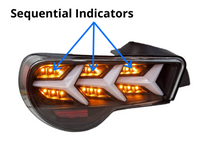 LED Tail Lights with Sequential Indicators for Toyota 86  Subaru BRZ - Arrow Style - BlackClear (2012 - 2021 Models) - Spoilers And Bodykits Australia
