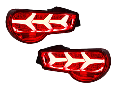 LED Tail Lights with Sequential Indicators for Toyota 86  Subaru BRZ - Arrow Style - Red (2012 - 2021 Models) - Spoilers And Bodykits Australia
