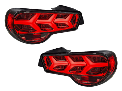 LED Tail Lights with Sequential Indicators for Toyota 86  Subaru BRZ - Arrow Style - Smoked Black Lens (2012 - 2021 Models) - Spoilers And Bodykits Australia