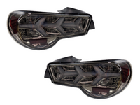 LED Tail Lights with Sequential Indicators for Toyota 86  Subaru BRZ - Arrow Style - Smoked Black Lens (2012 - 2021 Models) - Spoilers And Bodykits Australia
