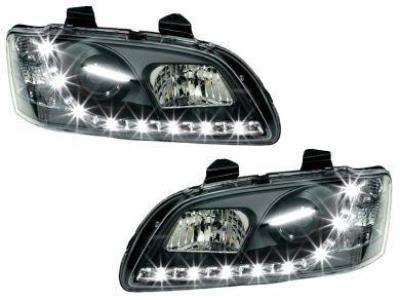 DRL Head Lights for VE Holden Commodore Series 1 - Black - Spoilers and Bodykits Australia