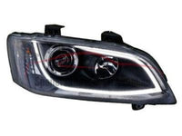 DRL Head Lights for VE Holden Commodore Series 1 with LED Strip - Black (2006 - 2010 Models) - Spoilers and Bodykits Australia