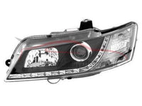 DRL LED Projector Head Lights for VY Holden Commodore - Black (2002 - 2004 Models) - Spoilers and Bodykits Australia