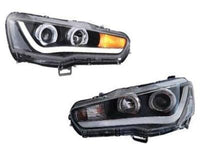 DRL LED Head Lights for CJ Mitsubishi Lancer / EVO - Angel Eye Projector Style (2008 - 2017 Models) - Spoilers and Bodykits Australia