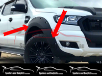 Flares for PX 1 & PX 2 Ford Ranger - Poly Propylene Matt Black Smooth Finish (Set of 4) - Spoilers and Bodykits Australia