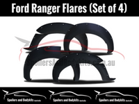 Flares for PX 2 Ford Ranger - ABS Wrinkle Finish - Gloss Black (Set of 4) - Spoilers and Bodykits Australia