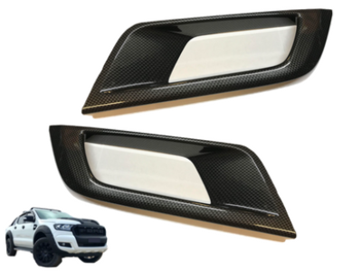 Fog Light Covers for PX 2 Ford Ranger - WILDTRAK ONLY - Carbon Fibre Finish (2015 - 2018) - Spoilers and Bodykits Australia