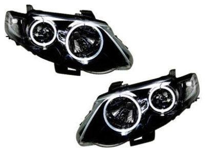 Head Lights for FG Ford Falcon Mark 1 XR6 / XR8 Angel Eye HALO Style - Black (02/2008 - 08/2011 Models) - Spoilers and Bodykits Australia