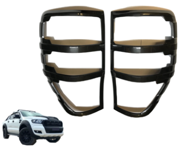 Rear Tail Light Covers for PX1 / PX2 / PX3 Ford Ranger - Carbon Fibre Finish (2012 - 2019 Models) - Spoilers and Bodykits Australia